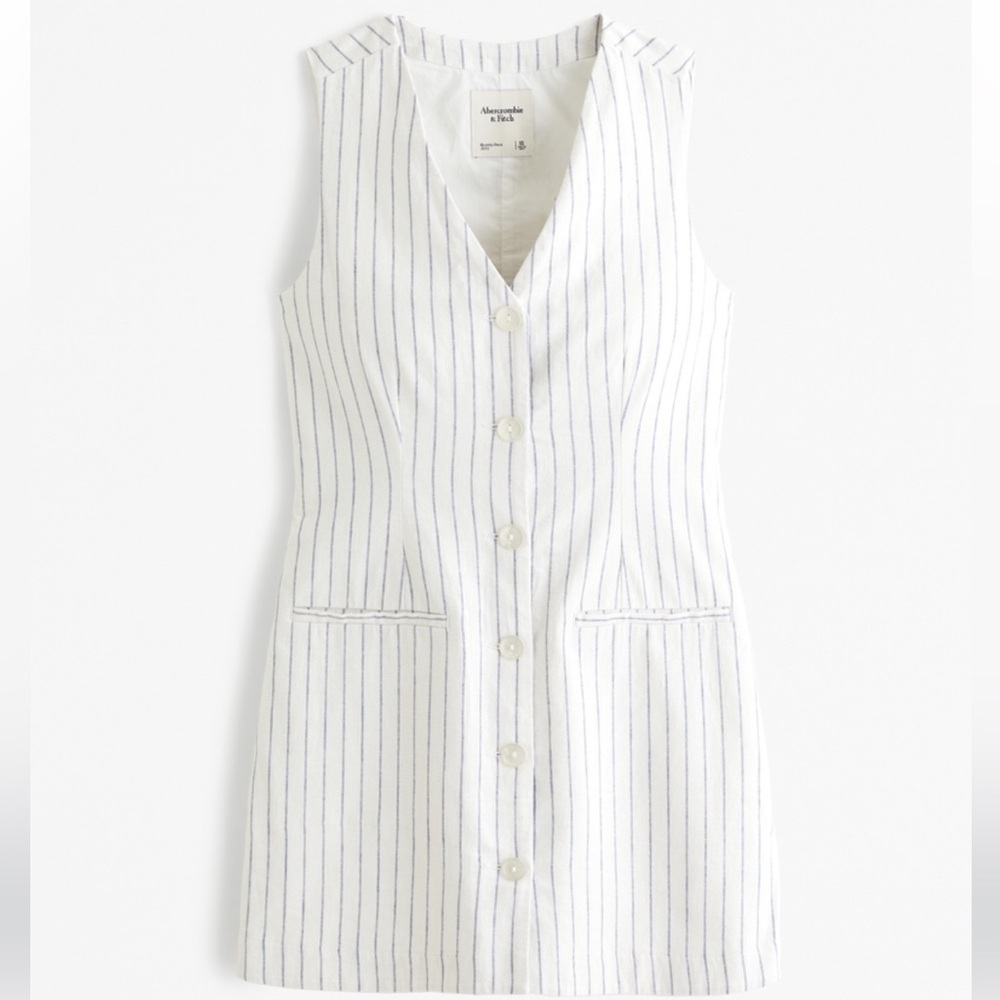 The A&F Mara Linen-Blend Vest Mini Dress